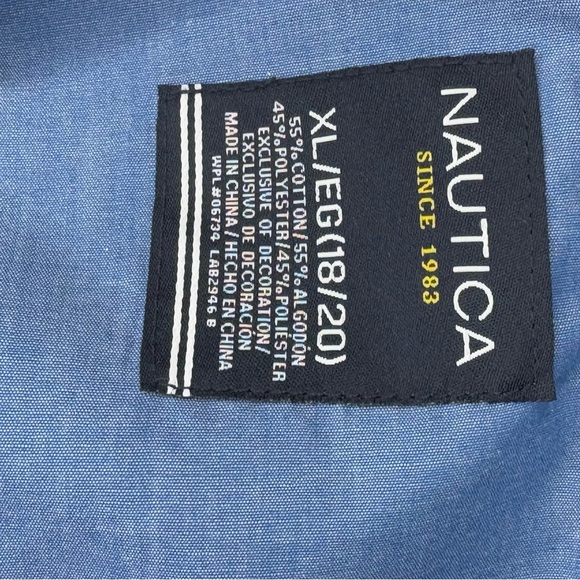 Nautica Blue and Yellow Striped Men's Long Sleeve button down Shirt XL - Picture 4 of 14